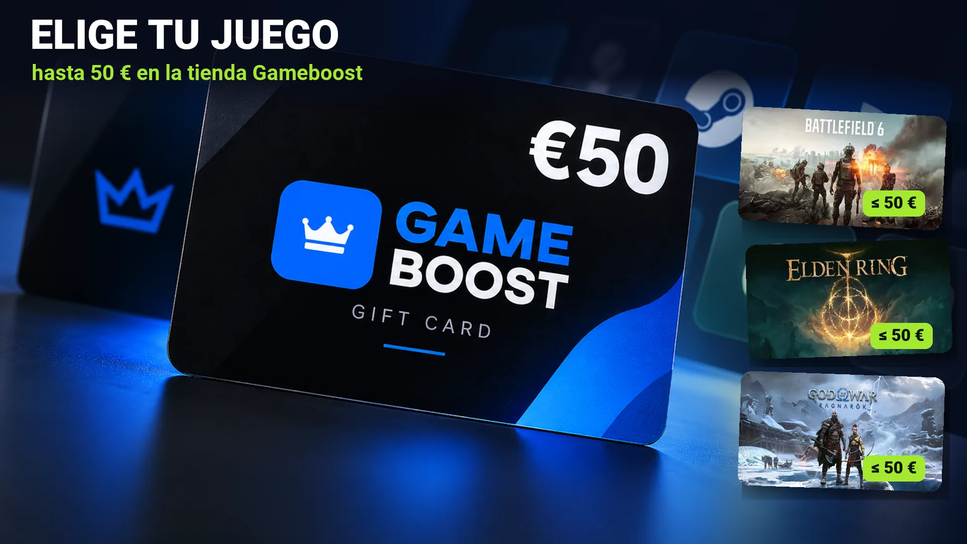 Tarjeta regalo Gameboost de 50 € gratis