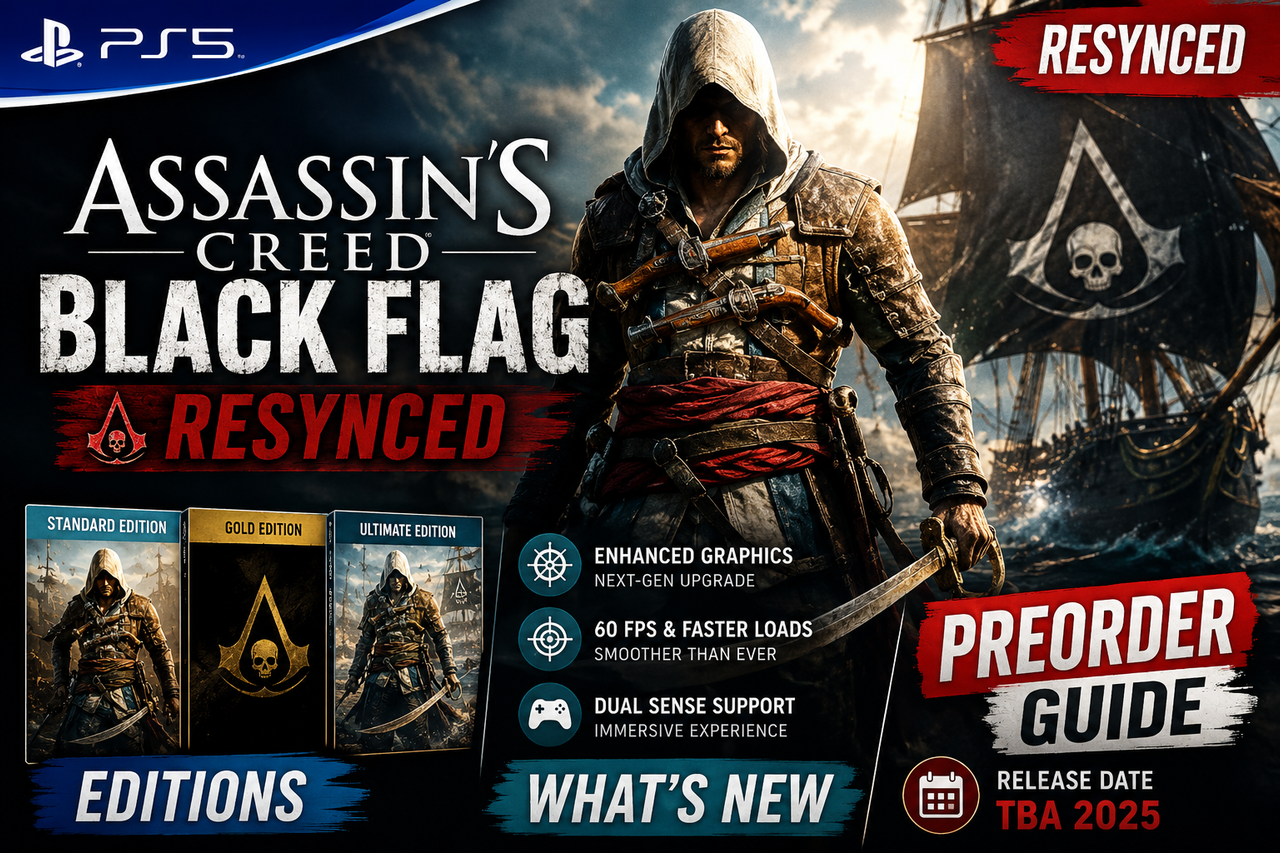 Assassin's Creed Black Flag Resynced en PS5: Ediciones, Novedades y Guía de Reserva