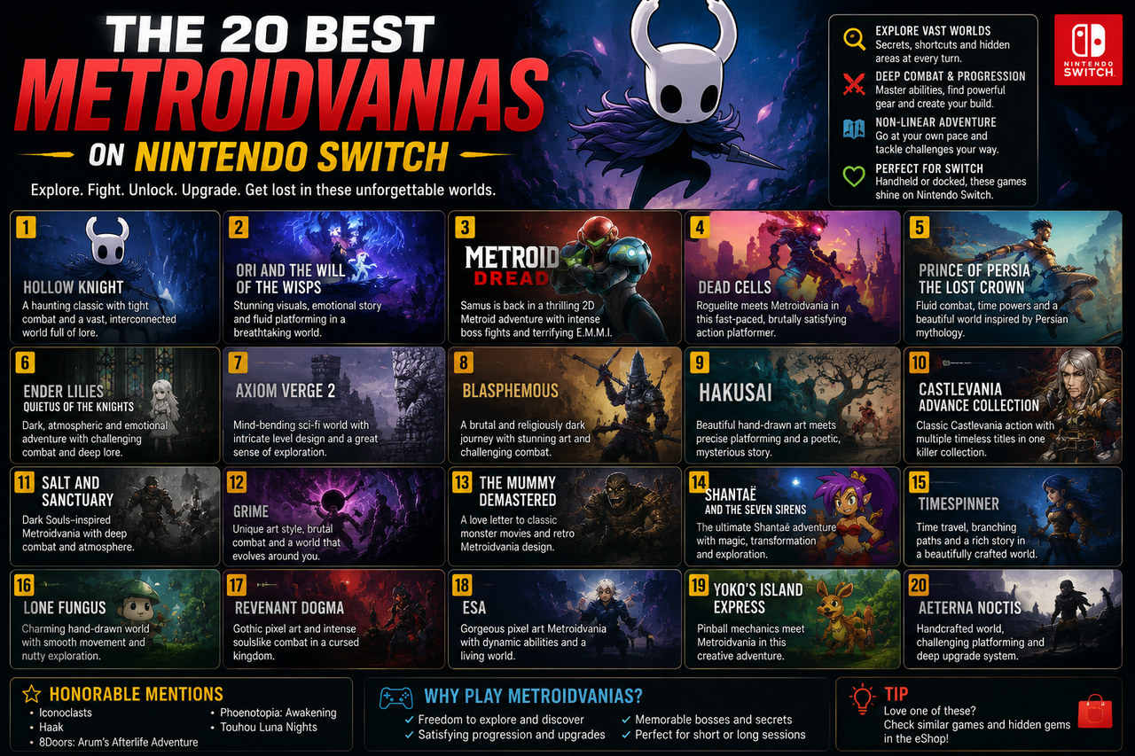 Los 20 mejores metroidvania de Nintendo Switch y lo que cuestan hoy
