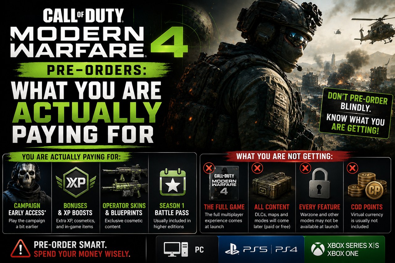 Reservas de Call of Duty Modern Warfare 4: qué estás pagando en realidad