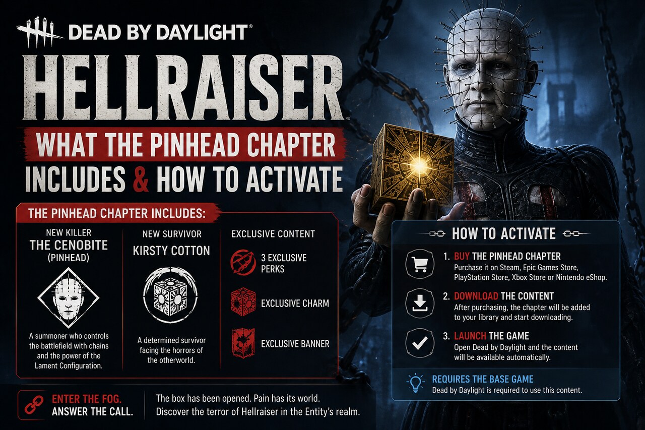 Dead by Daylight Hellraiser: qué incluye el capítulo de Pinhead y cómo se activa
