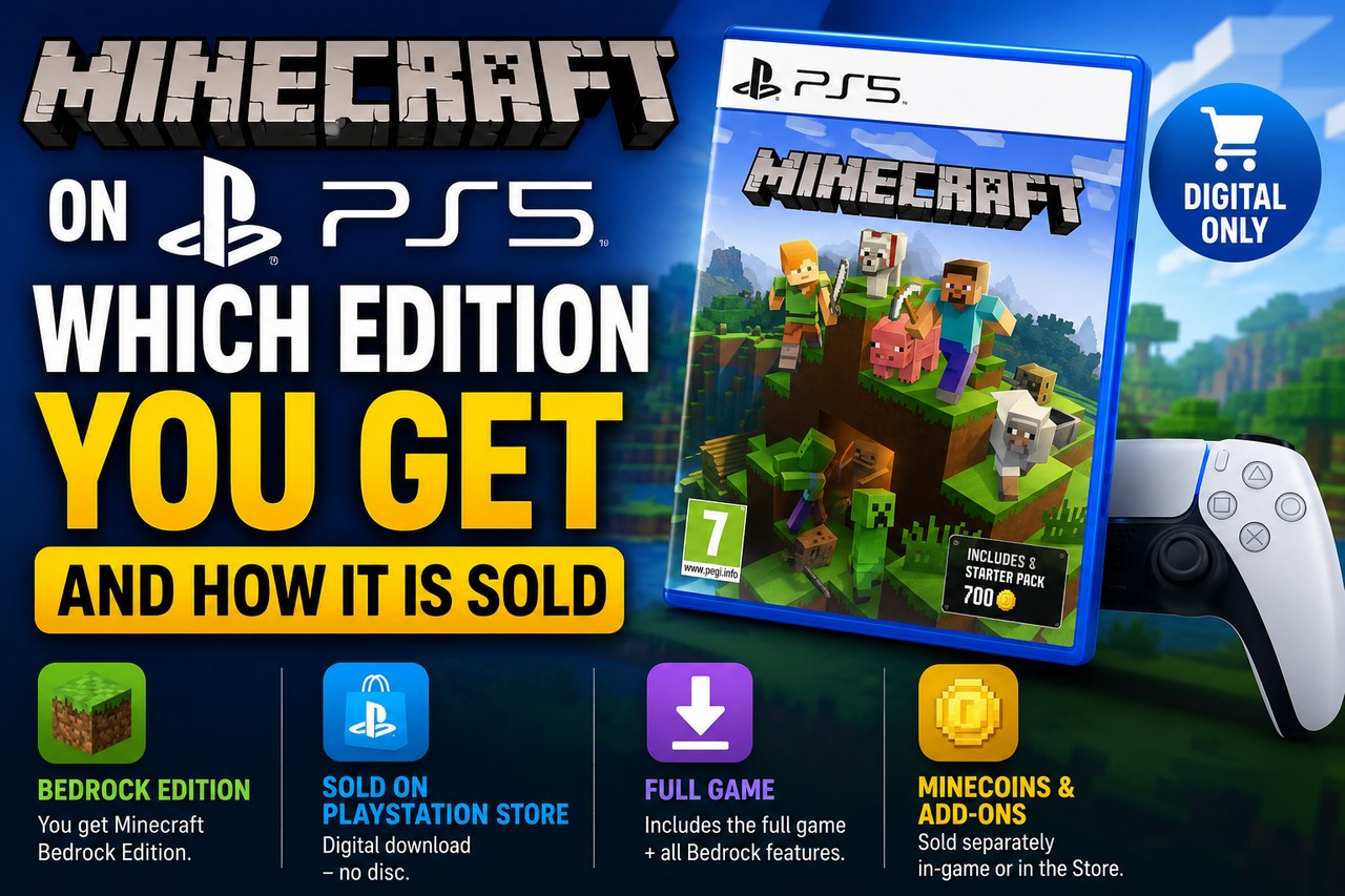 Minecraft en PS5: qué edición recibes y cómo se vende