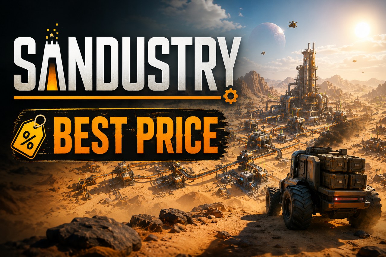Dónde comprar Sandustry por 6,42 € en vez de 14,99 € en Steam