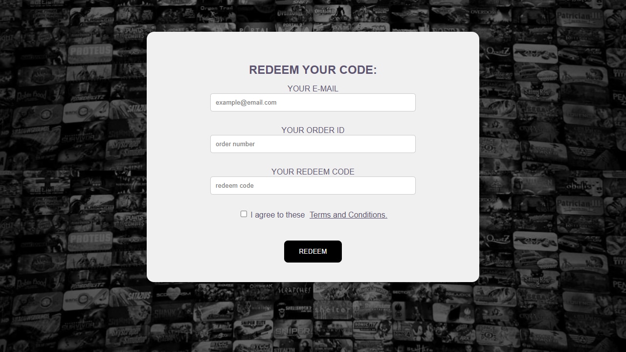 Formulario de Dingdang con pedido, código y email
