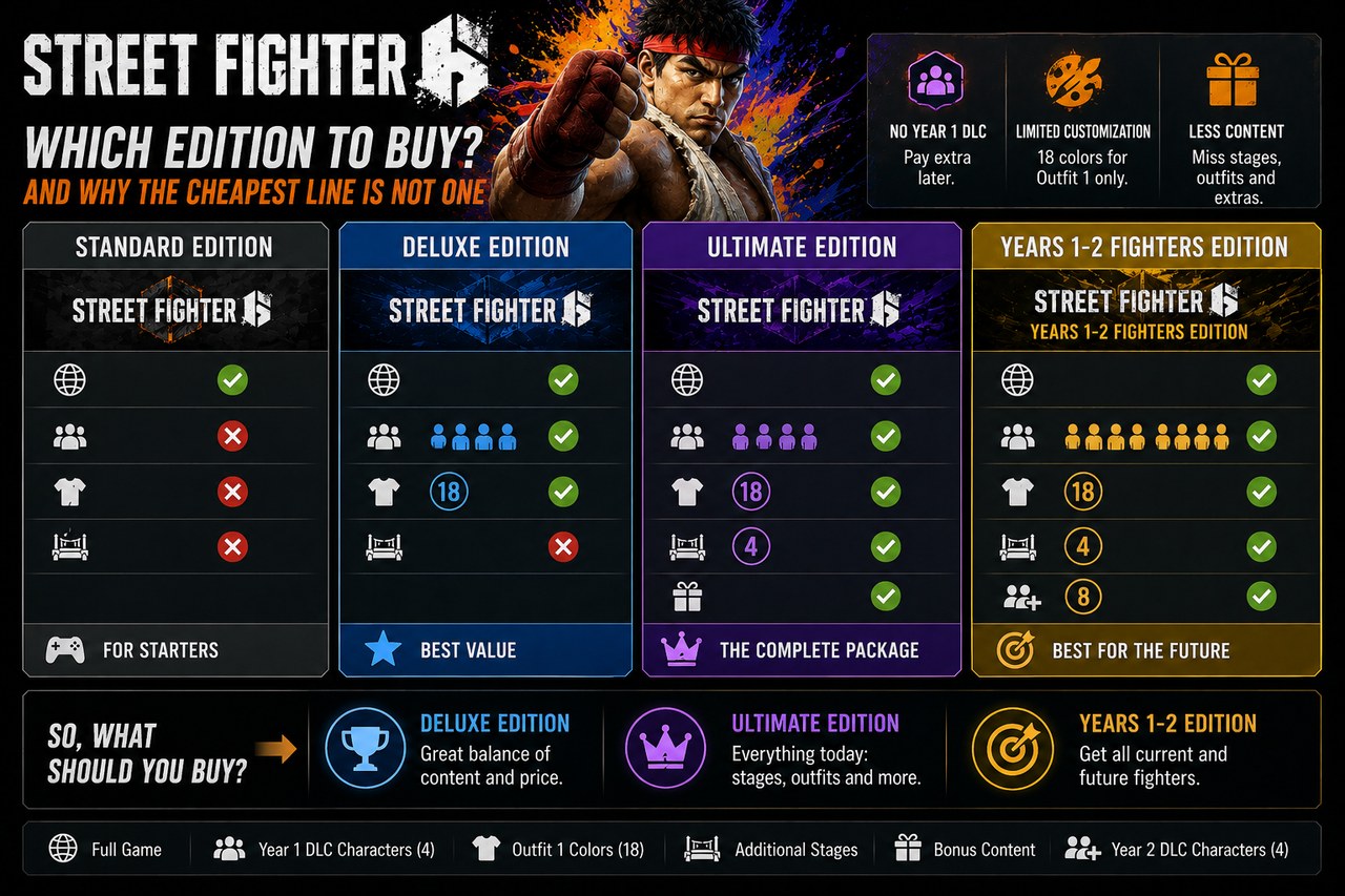 Qué edición de Street Fighter 6 comprar (y por qué la más barata no es una edición)