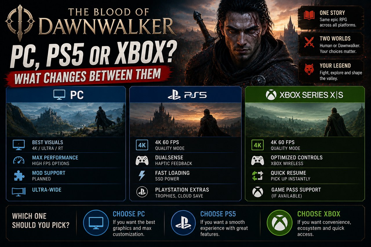 The Blood of Dawnwalker: PC, PS5 o Xbox, y qué cambia entre las tres